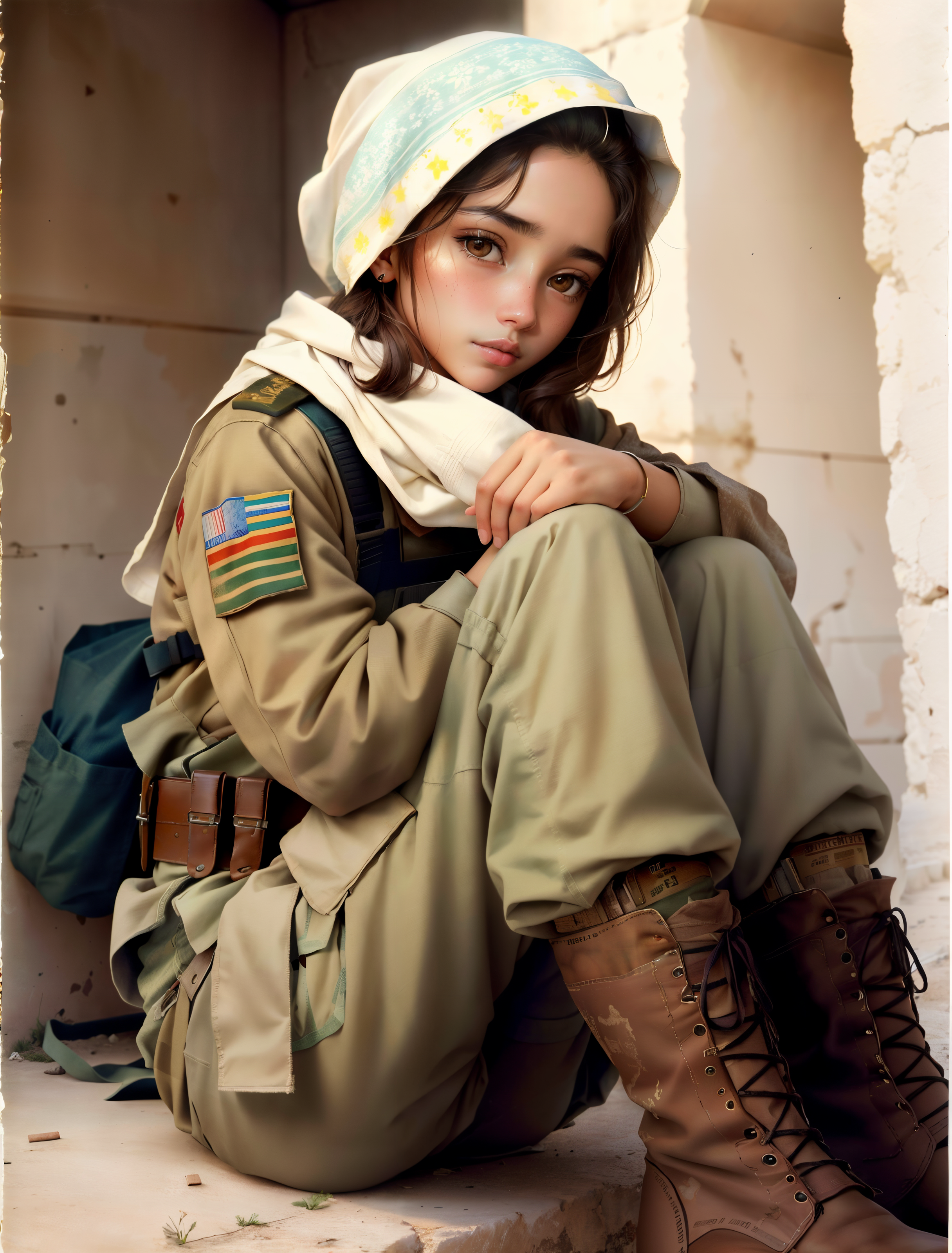 00343-751243762-(Color Photo_1.3), masterpiece, the best quality, portrait of cute girl, 21 years old, (__advanced-female-guerilla-fighter___1.3.png